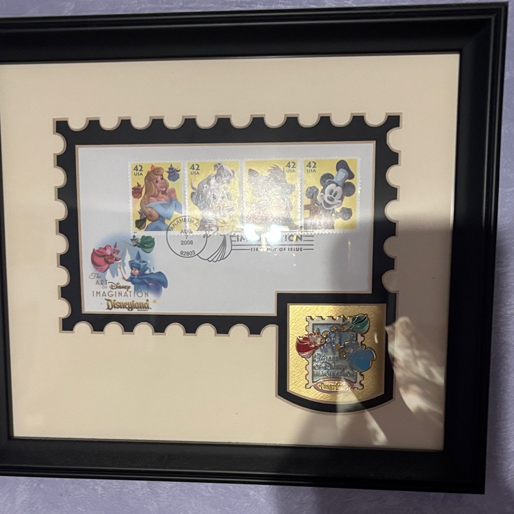 Disney Framed Collectible āStamps , Pin and Black Frame - Picture 3 of 9